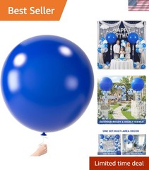 4PCS Large 36 Inch Royal Blue Balloons, Royal Blue Latex Big Balloons for Bir…