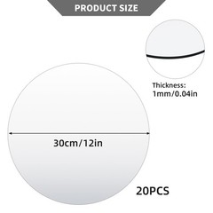 20 Pack Round Mirror Centerpieces for Tables, No Glass AcrylicCircle Mirror T…