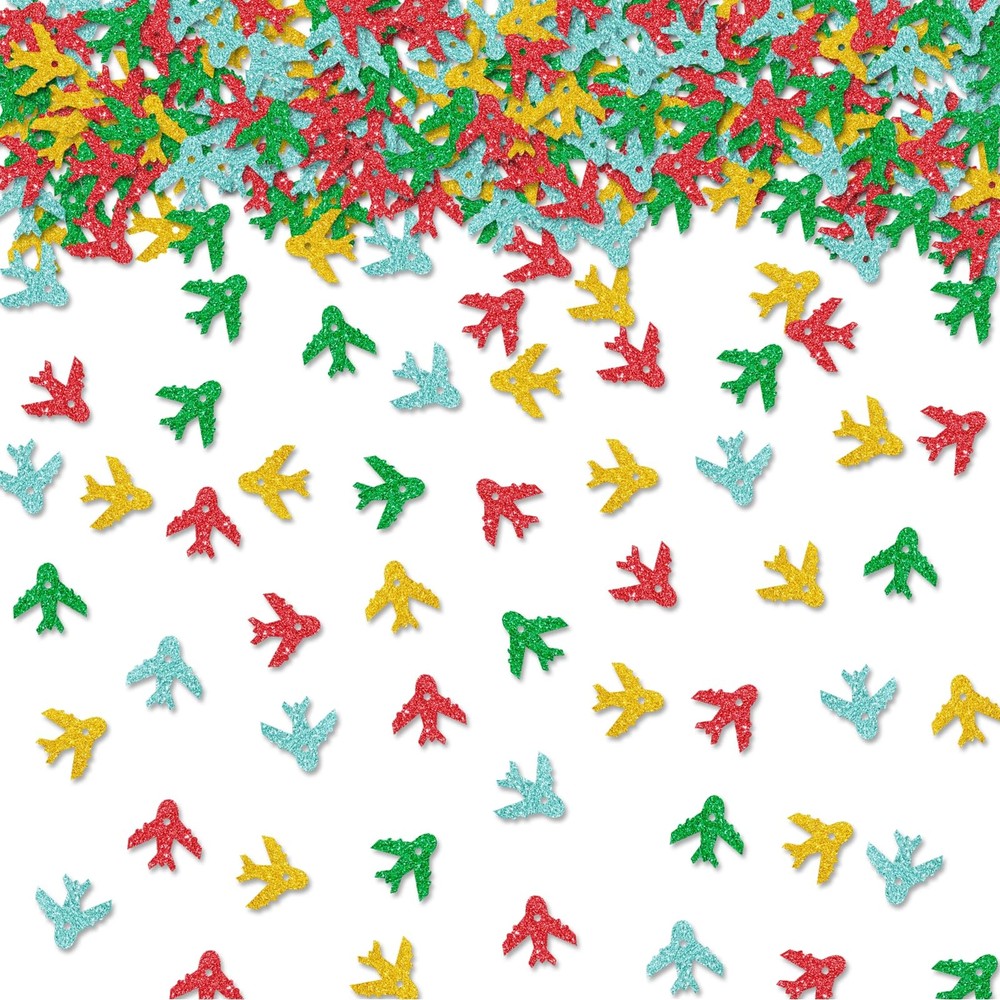 100 PCS Colorful Glitter Airplane Table Confetti Paper Scatters Party Decor