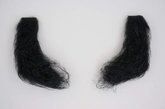 Black L Shaped Fake Mutton Chops Sideburns, Realistic, Reusable, Adult