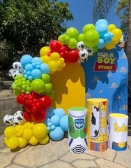 Red Blue Yellow Balloons Arch Kit, 162pcs Multi Color Red Yellow Green Blue