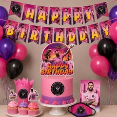Soccer Birthday Party Decorations Set Pink Purple White Paper Plastic Latex