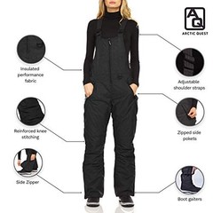 Arctic Quest Womens Ski Snow Bibs Pants Insulated Water Resistant Overalls Sn…