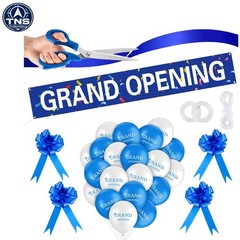 Grand Opening Ribbon Cutting Kit Banner Balloons Scissors Bows Decorations fo…