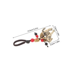 2Pcs Brass Chinese Style Keychain Set Lunar New Year Wealth Charm Pendant