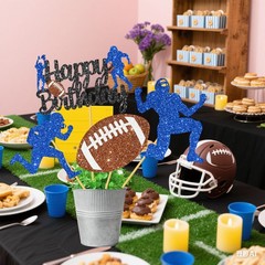 16PCS Glitter Football Party Centerpiece Sticks Birthday Decorations Table Sport
