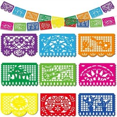 DomeStar Mexican Party Decoration, 18 Feet Plastic Papel Picado Fiesta Banner Ci