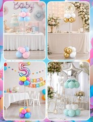 5 Pack Clear Acrylic Balloon Stand Kit for Table and Floor, 15.75 Inch Reusab…