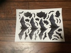 130 / 6 Sheet Halloween Bat Spider Stickers Window Decorations Spooky Party