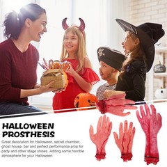 Halloween Scary Silicone Hand Props for Decor Use Lightweight Horror Design 4pcs