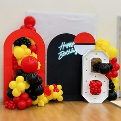 Red Yellow Black Balloons, 12 inch Lightning Cartoon Ball Anime Balloon Birth…