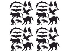 Halloween Silhouettes 4 Packs of 10 Bats Cats Birds Party Decorations Supplies