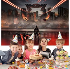 Tron Ares Party Supplies Backdrop Banner Background Vinyl Birthday Gift