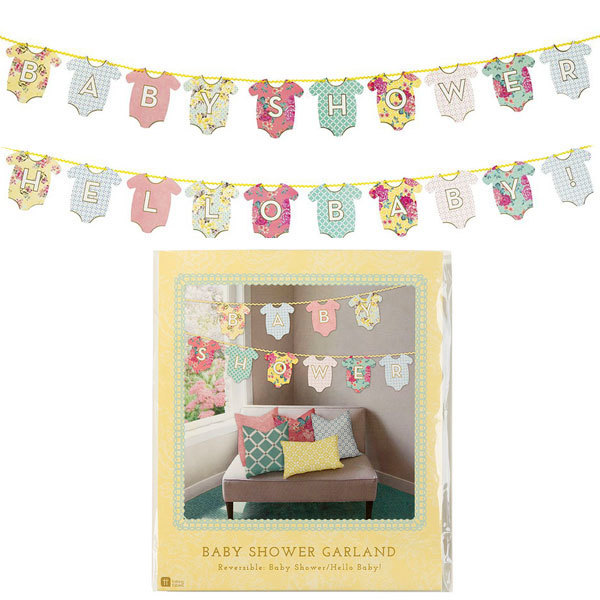 TALKING TABLES TRULY BABY SHOWER PARTY GARLAND BANNER REVERSIBLE JUMPSUIT
