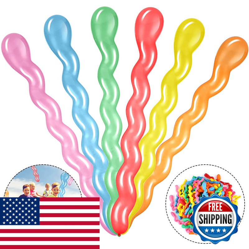 Sumind 100 Pcs 40 Latex Spiral Balloons Colorful Twisted Long Assorted Colors