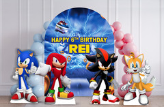 Sonic Backdrop 5ft and Knucles, Shadow & Tails props 3ft, Party Decor