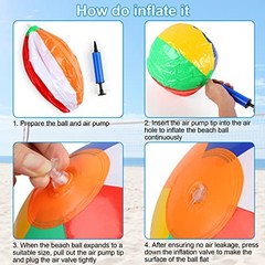 6 Pack Inflatable Beach Balls 10 Inch Rainbow Pool Toys Summer Water Games Kids