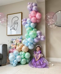 Pastel Balloon Garland Arch Kit Double Pearl Macaron Pink Blue Yellow Green P…