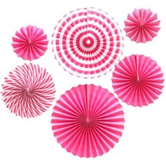 Hanging Paper Fans 6 PCS Rose Rainbow Paper Ornaments Party Decorations