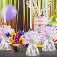 16 PCS Metallic Wrapped Balloon Weights Opalescent Heavy Balloon Weight for B…