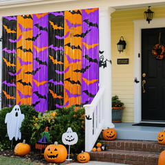 Halloween Party Decorations, 2 Pack Halloween Foil Fringe Curtains 3.3 X 6.6 Ft,