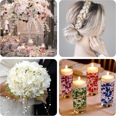 30 PCS Gold Artificial Pearl String Graduation Table Decorations 2026, Vase F…