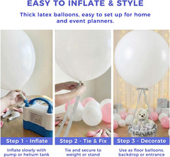 36 Inch Assorted Rainbow Large Latex Balloons, 15 PCS Big Multicolor Colorful Ba