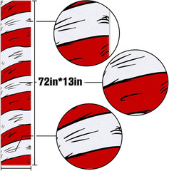 Red and White Striped Table Runner Hat Twins Baby Shower Cartoon Birthday Party