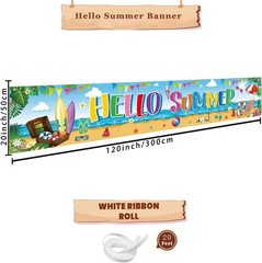Polyester Hawaiian Luau Sign – Large 118 x 20 Inch for Any Summer Celebration
