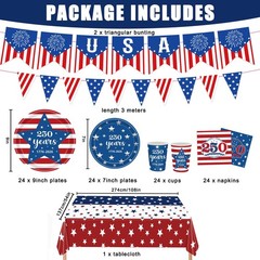 FLUUZE 250 Anniversary USA Merchandise, 4th of July Red, White, Blue