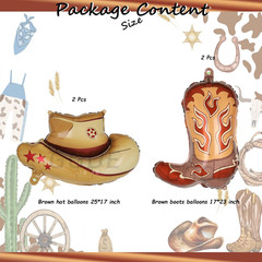 4 Pcs Western Themed Party Balloons Western Boot Balloons Cowboy Hat Balloon Wil