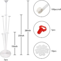 7 Sets Balloon Stand Kits, Clear Balloon Holder for Table