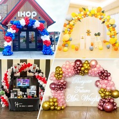 Tekxyz Balloon Arch Stand Kit 10Ft Wide 7.5Ft High Adjustable Balloon Arch