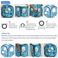Balloon Sizer Box 18 Sizes 1-12″ Blue Collapsible Balloon Measuring Cube Tool