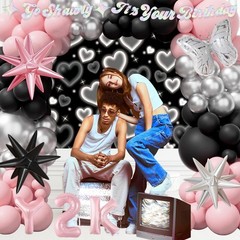 Y2K Party Decorations Set – 109 PCs with Backdrop, Tablecloth, Balloon Garland &