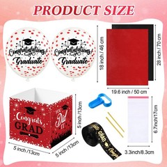 Graduation Pull Money Balloon Box Surprise Kit for Cash Graduation Party Ball…