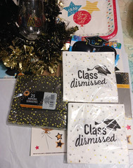 Graduation Party Supplies. Decorations, stickers, clings, plates, napkins, glass