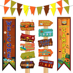 Camping Themed Party Decorations Camping Porch Sign Camper Adventure Themed