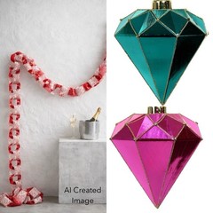 NIB SET 4 Bachelorette Birthday Party Hot Pink or Teal Gemstone Diamond Decor