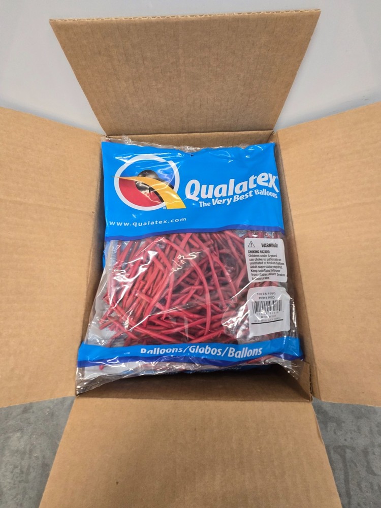Qualatex 160Q Vibrant High Quality Latex Balloons Ruby Red 100ct Bag Made in USA