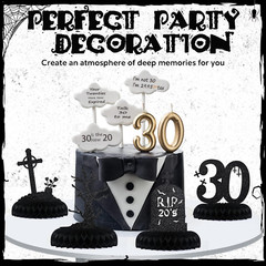 8 Pack Death to My 20S Decorations Rip 20S Birthday Decorations Gothic 30Th Birt