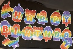 Pop It Fidget Toy birthday Party decor 18 Balloons Banner Cake Topper Rainbow