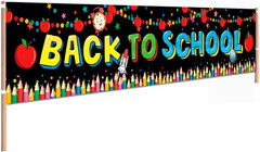 Back to School Decorations Backdrop Banner Backdrop Black Welcome First Day of S
