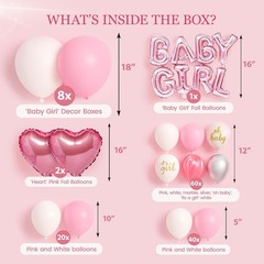 All-Inclusive Jumbo Baby Shower Decoration Set – Pink Theme & Marble Design