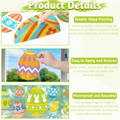 33 PCS Large Easter Decorations, 15.75 x 27.56 Inch 4 Sheets,