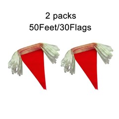 Red Pennant Banner Flags 100ft Triangle Bunting Party Carnival Decor 60 PCS