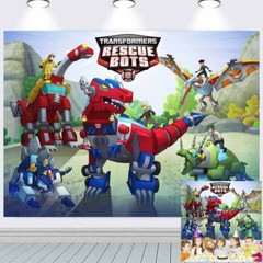 Transformers Rescue Bots Academy Party Decoration Backdrop Banner Poster 7x5ft