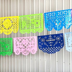 Mexican Day of the Dead Large Plastic Paper Cut Banner 14.8FT Fiesta Party Decor