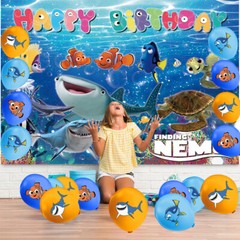 Finding Nemo Party Supplies Set Plates Balloons Banner Cake Topper Birthday Gift