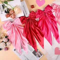 Pink Bow Garland Banner for Fireplace Mantel Decor Satin Ribbon Bow Knot Hanging